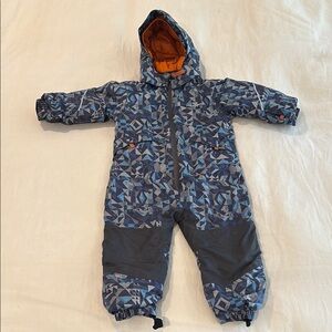 Geometric Patterned Snowsuit with Hood